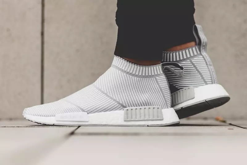 adidas NMD borgarsokkur hvítur grár