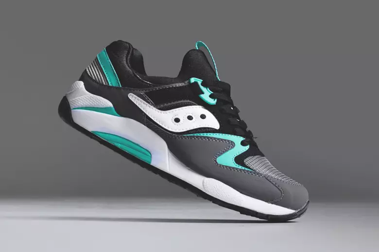 Saucony Grid 9000 Xám Đen Bạc Hà