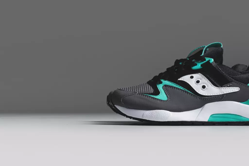 Saucony Grid 9000 Gris Noir Menthe