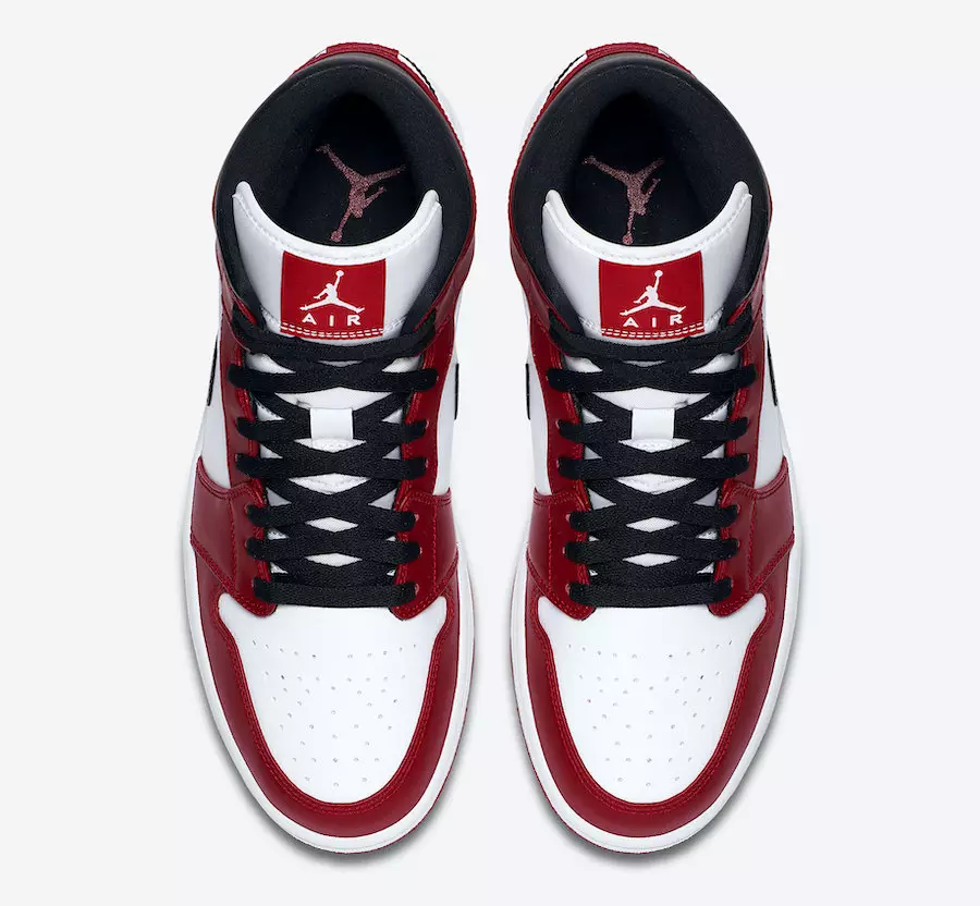 Air Jordan 1 Mid Chicago White Heel 554724-173 Data tal-Ħruġ