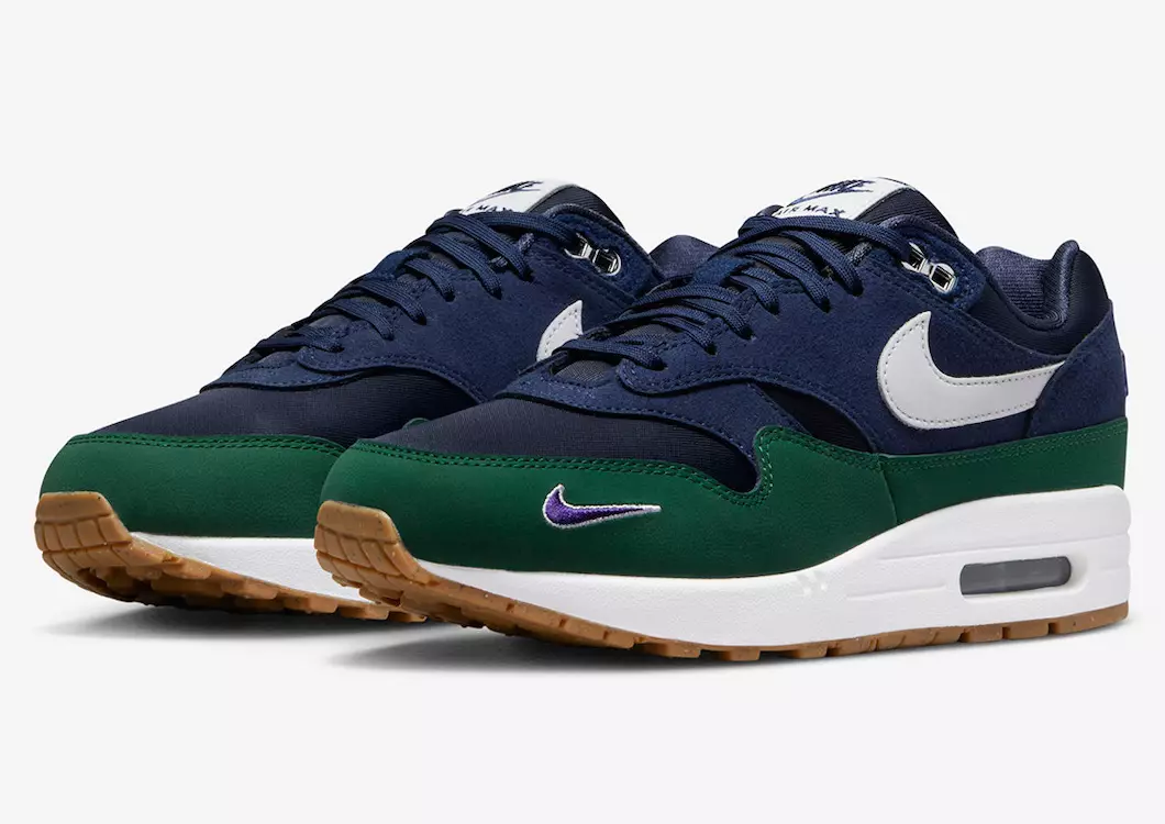 Wanita Nike Air Max 1 QS Obsidian White Midnight Navy Gorge Green DV3887-400 Tarikh Tayangan