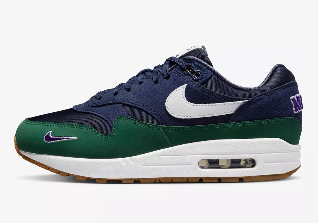 تاریخ عرضه Nike Air Max 1 QS Obsidian White Midnight Navy Gorge Green DV3887-400