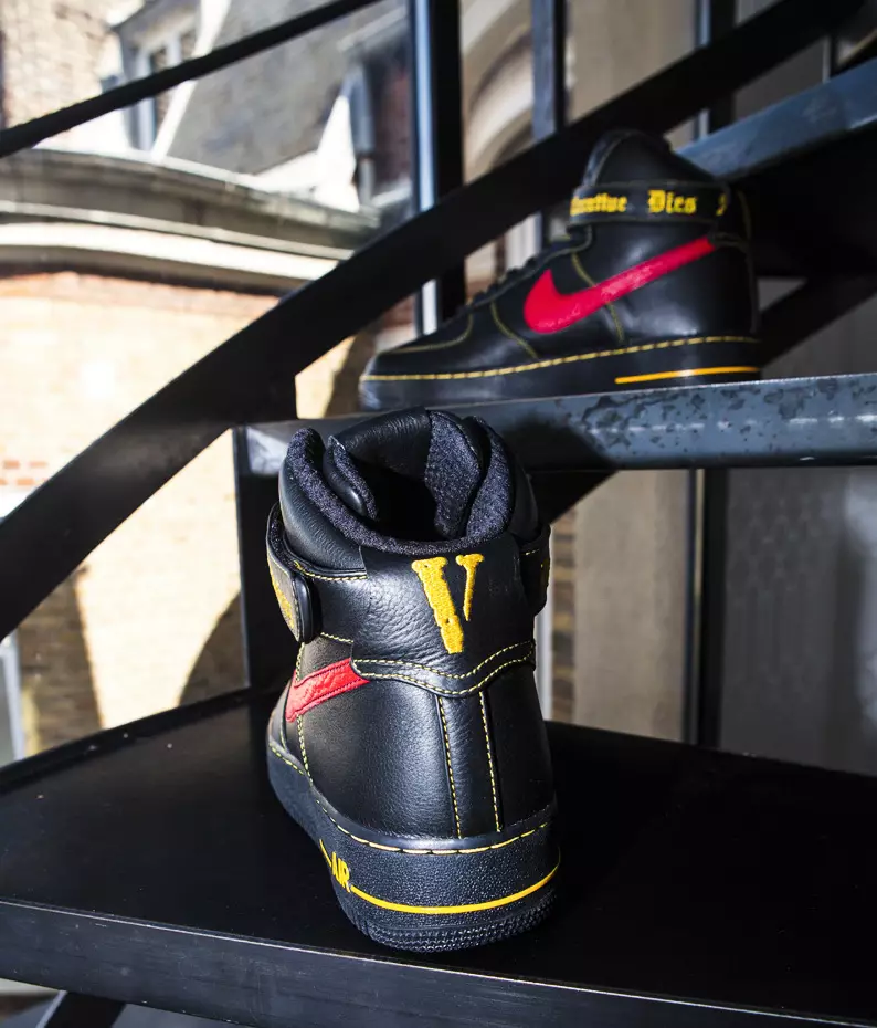 VLONE x Nike Air Force 1 Tinggi Hitam Merah Kuning