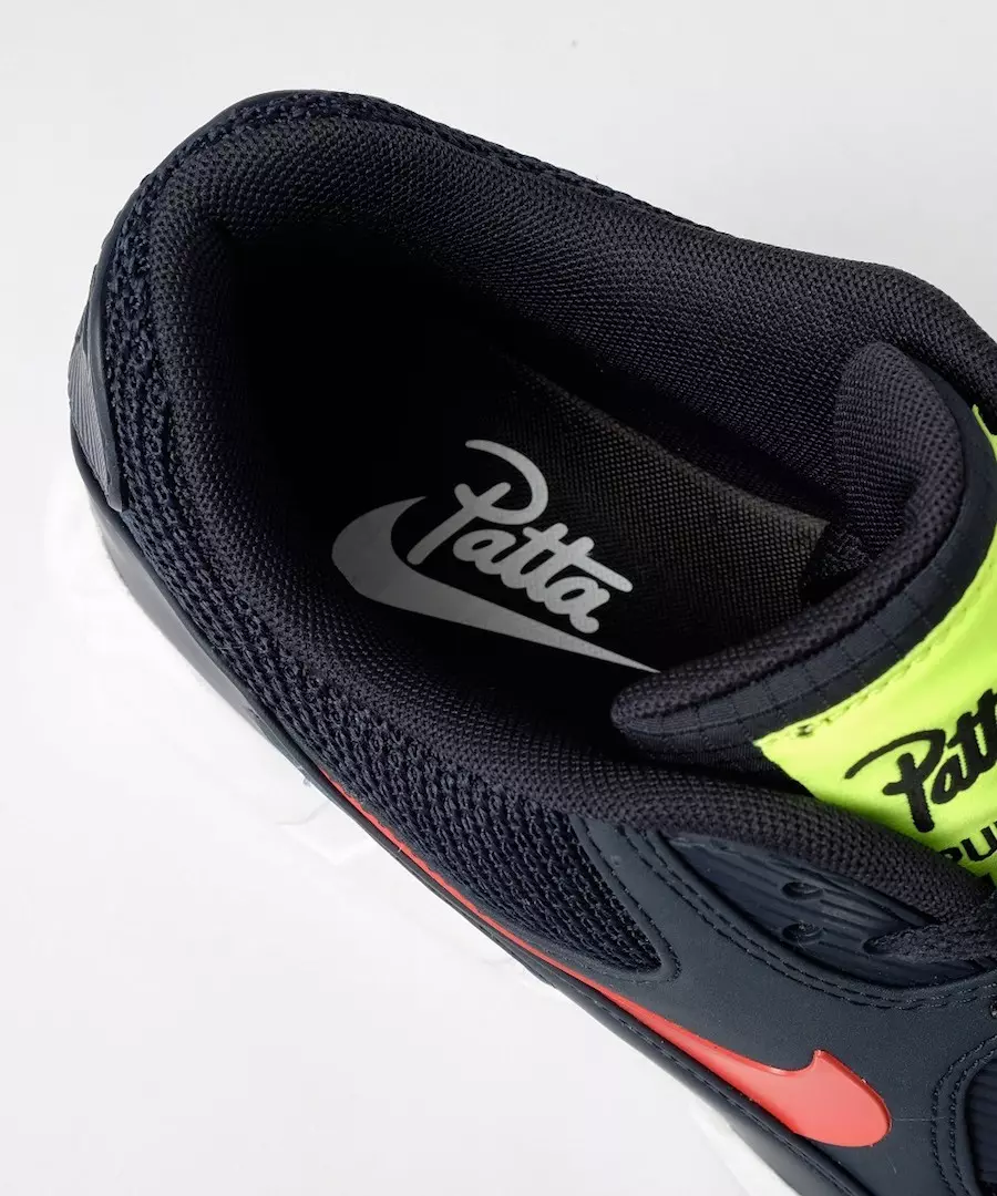 Patta Nike Air Max 90 95 Dark Obsidian Habanero Red White CJ4741-400 Release Date