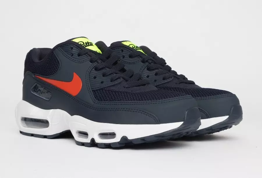 Patta Nike Air Max 90 95 Dark Obsidian Habanero Red White CJ4741-400 Release Date