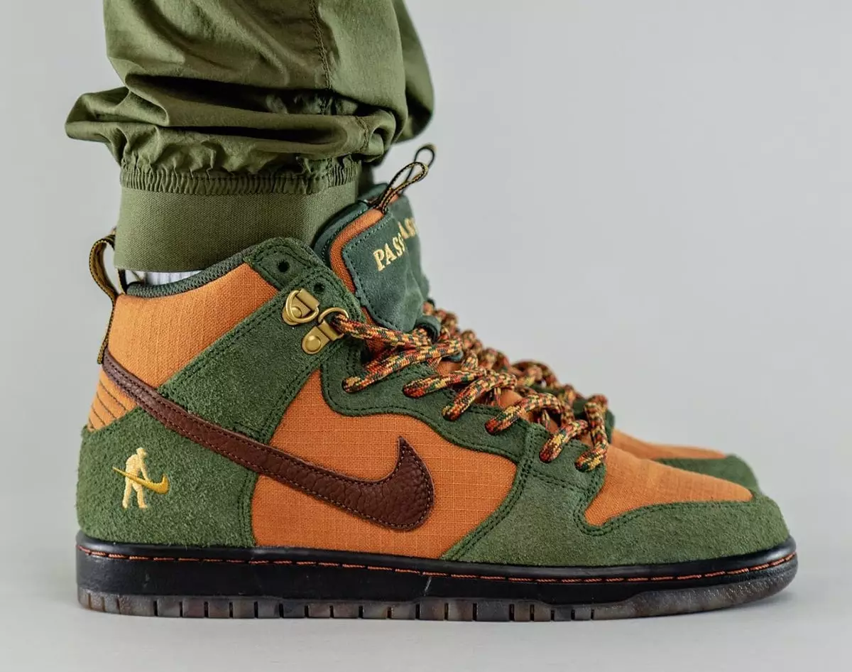 Pass~Port x Nike SB Dunk High Workboot DO6119-300 Buraxılış Tarixi Ayaqda