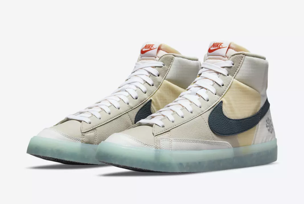 Nike Blazer Mid 77 Cream Armory Navy Oranje Glacier Ice DH4505-200 Releasedatum