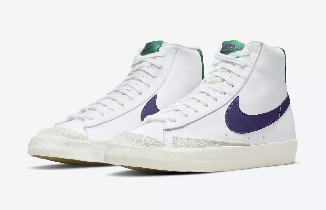 Nike Blazer Mid 77 White Purple Green DO1157-100 Tarehe ya Kutolewa