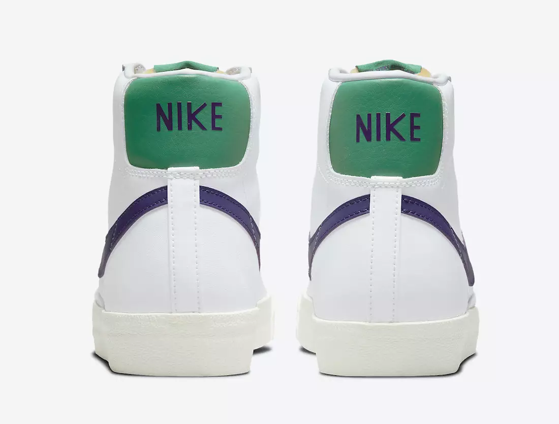 Nike Blazer Mid 77 White Purple Green DO1157-100 Tarikh Tayangan