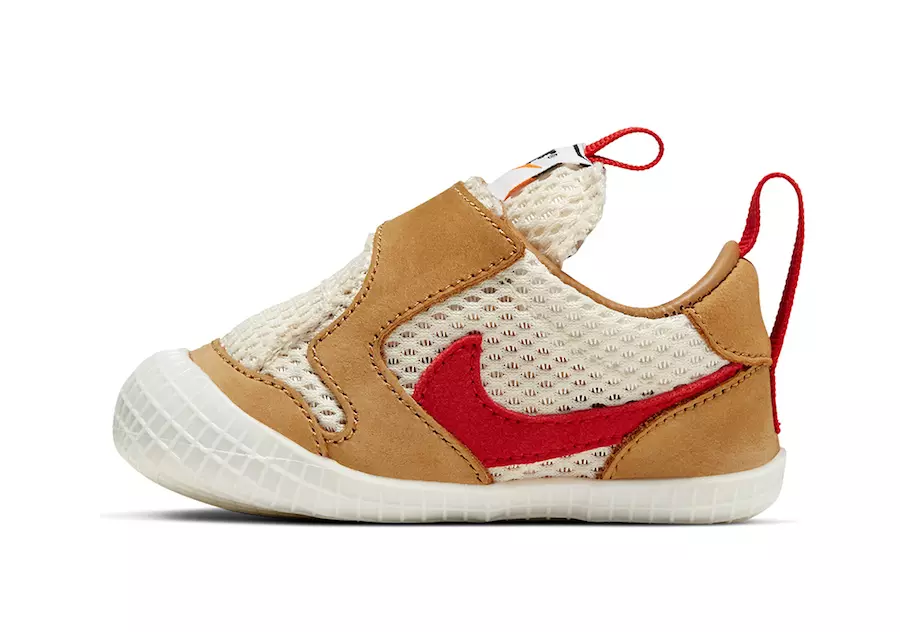 Tom Sachs Nike Mars Yard Overshoe bolalar o'lchamlari Chiqarilish sanasi