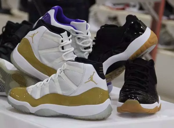 Air Jordan 11 Olimpiade Emas Putih Rendah