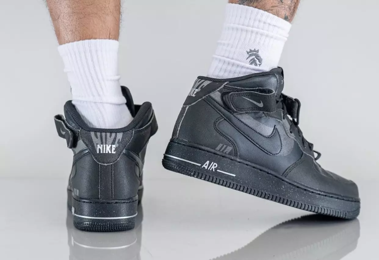 Nike Air Force 1 Mid Off Noir Black DQ7666-001 худалдаанд гарсан огноо хөл дээр