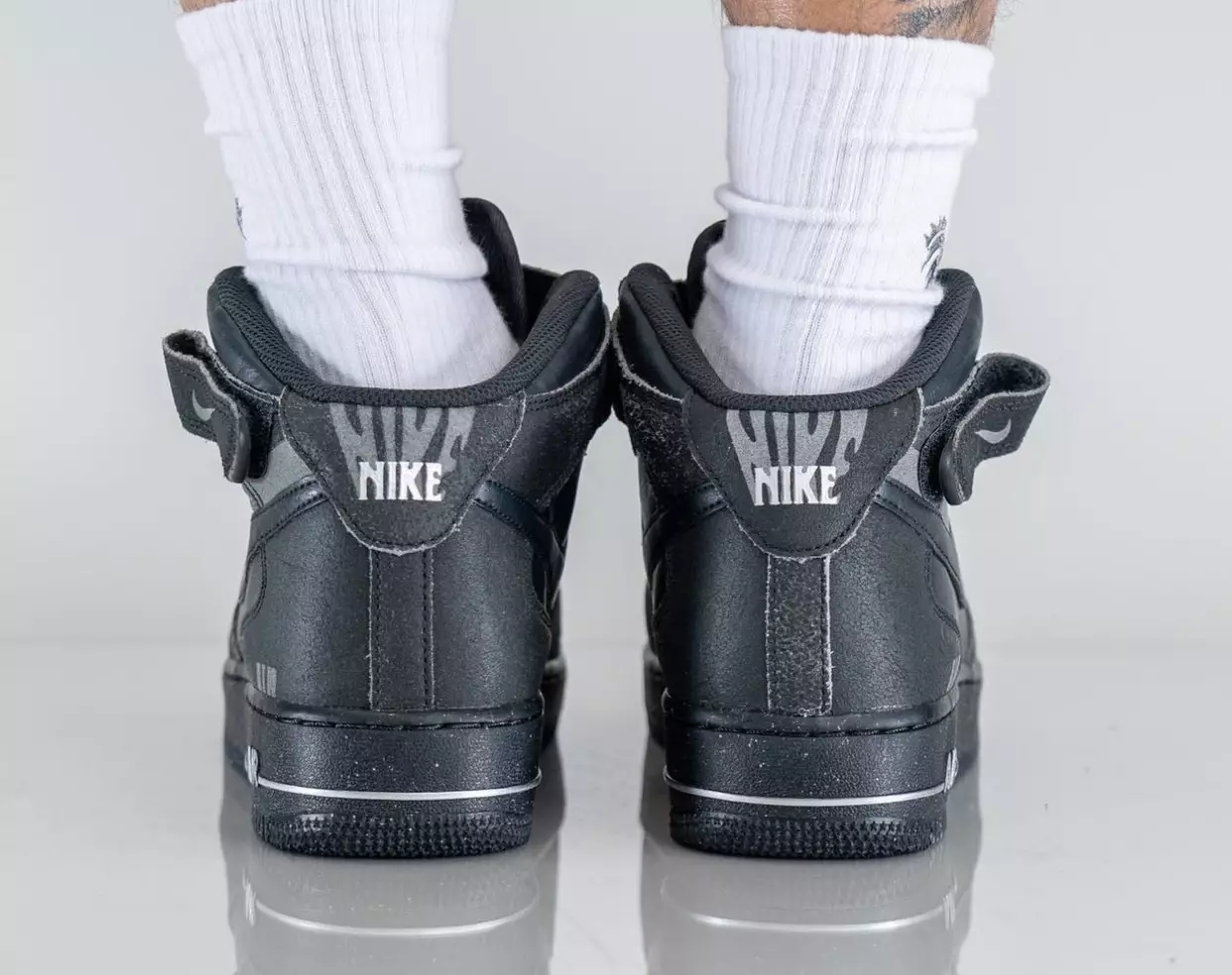 Nike Air Force 1 Mid Off Noir Black DQ7666-001 Release Date On-Feet