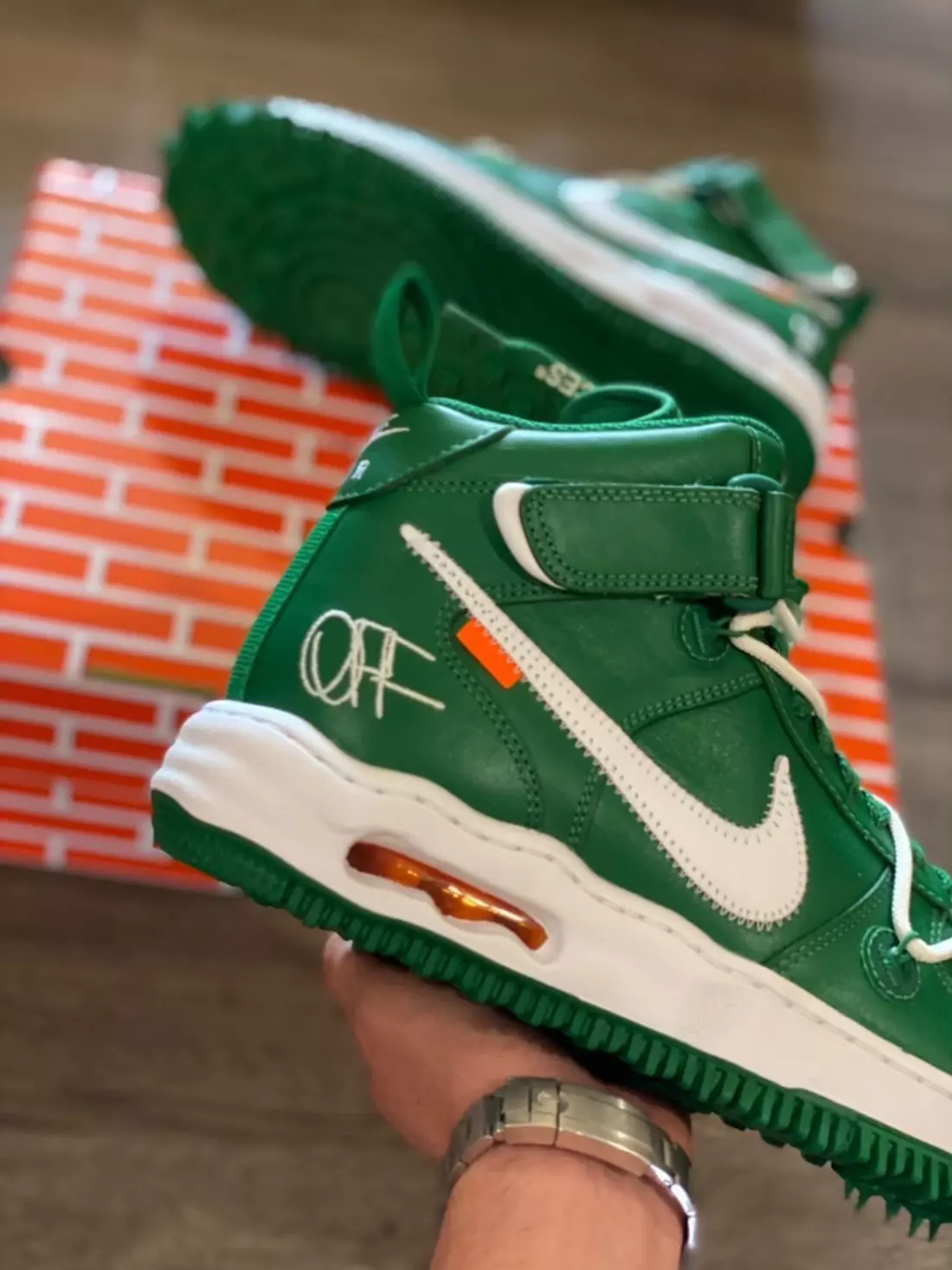 Off-White Nike Air Force 1 Mid Pine Green DR0500-300 Чыгарылган күнү