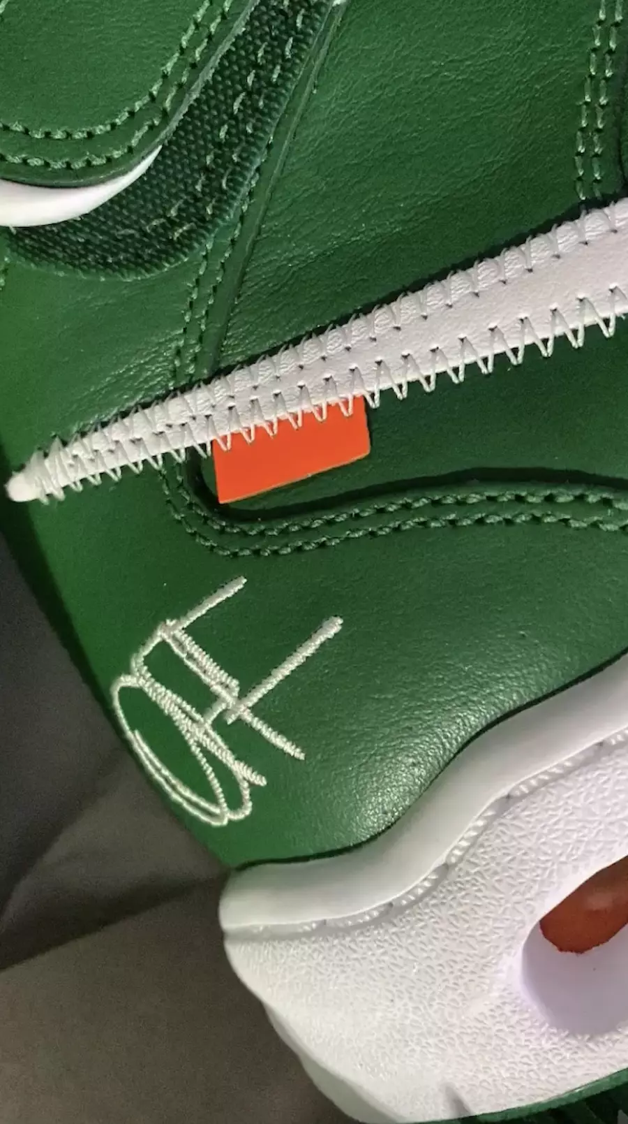 Data de lançamento verde médio do Nike Air Force 1 off-white