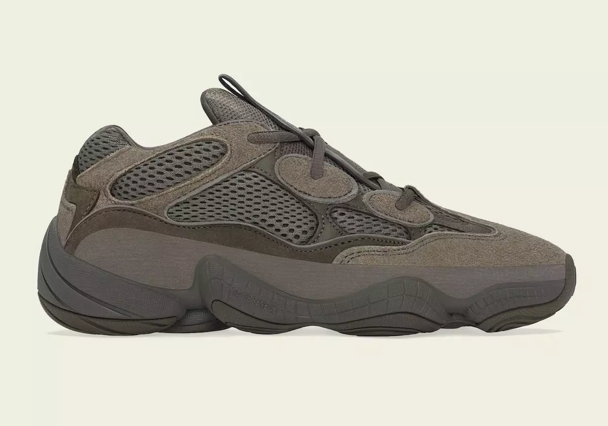 Oficialios Adidas Yeezy 500 „Clay Brown“ nuotraukos