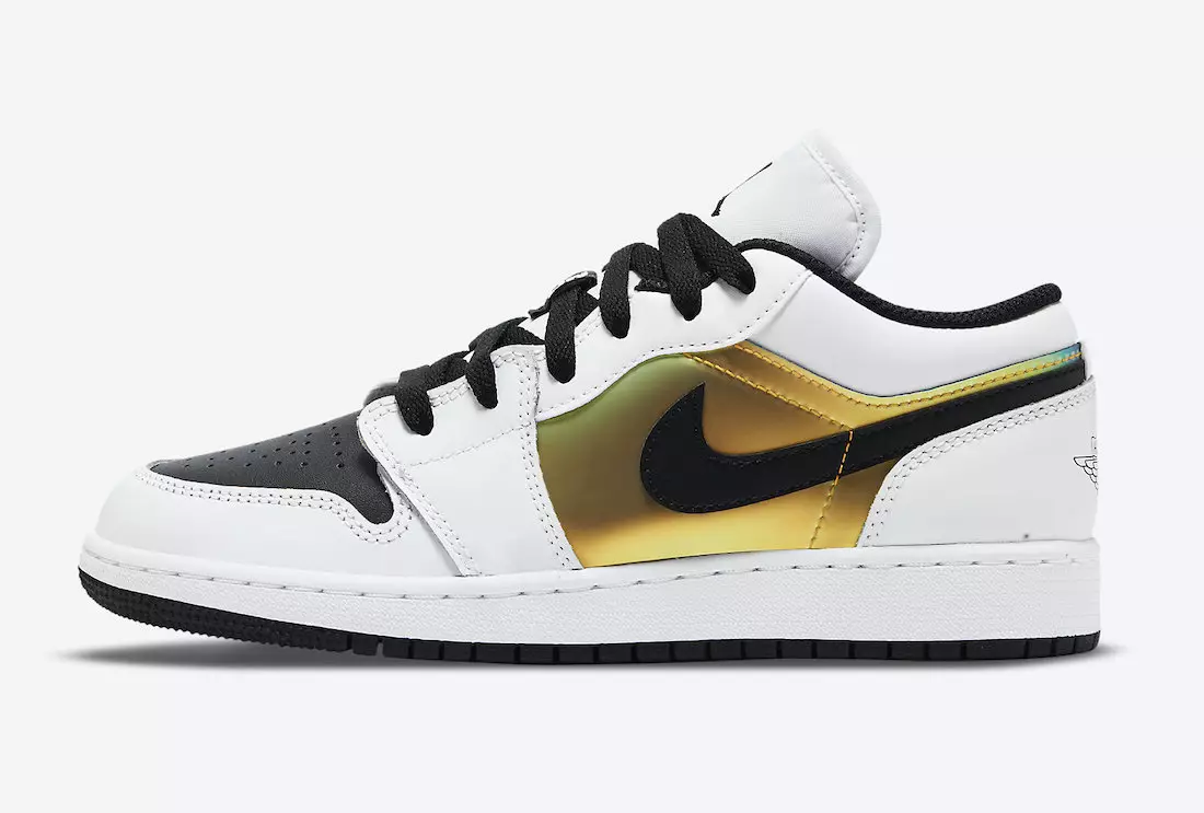 Air Jordan 1 Low GS White Black Metallic Gold CV9844-109 Išleidimo data