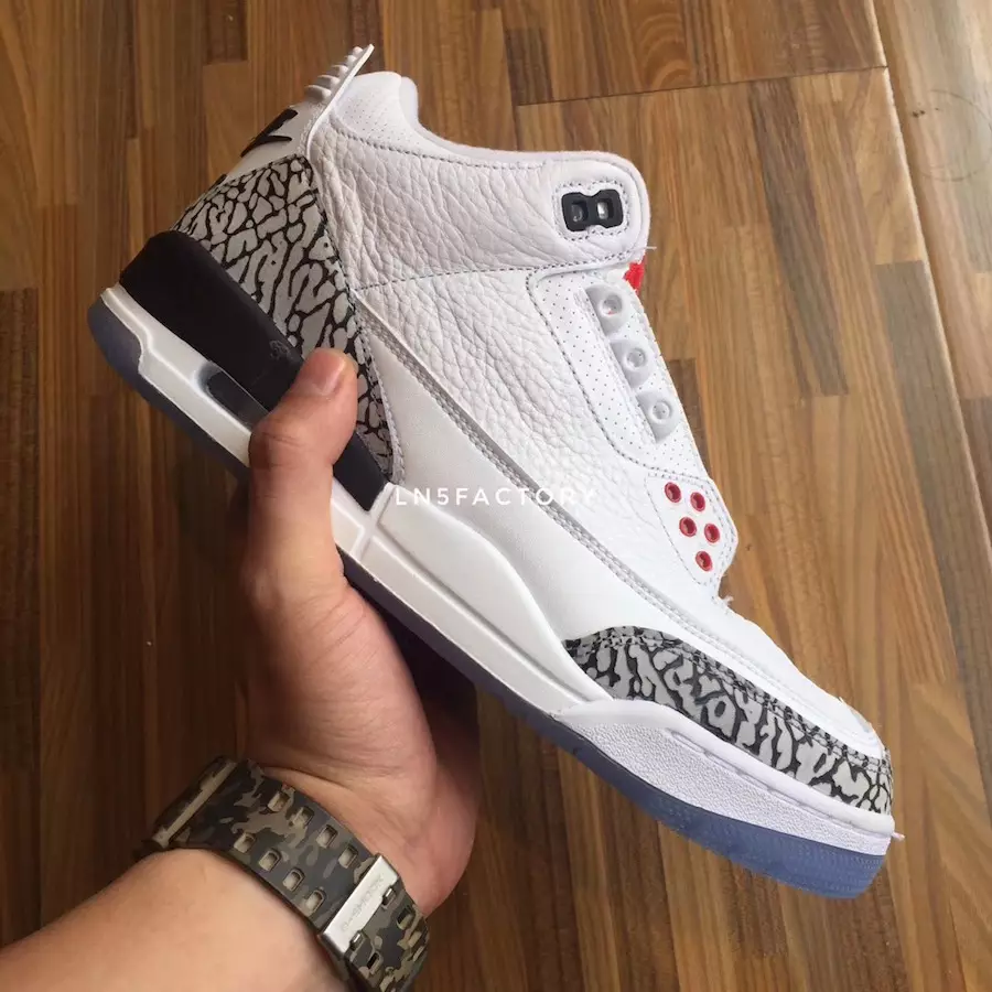 Air Jordan 3 AS NRG ווייַס צעמענט קלאָר פּיאַטע ניקע לופט כילז