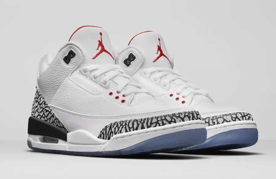 Air Jordan 3 Dunk Contest White Cement All-Star Clear Sole 923096-101 Датум на објавување