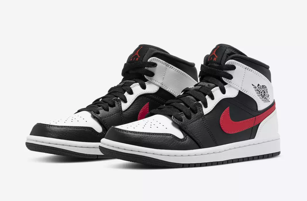 Air Jordan 1 Mid Black Chile Red White 554724-075 Tarikh Tayangan