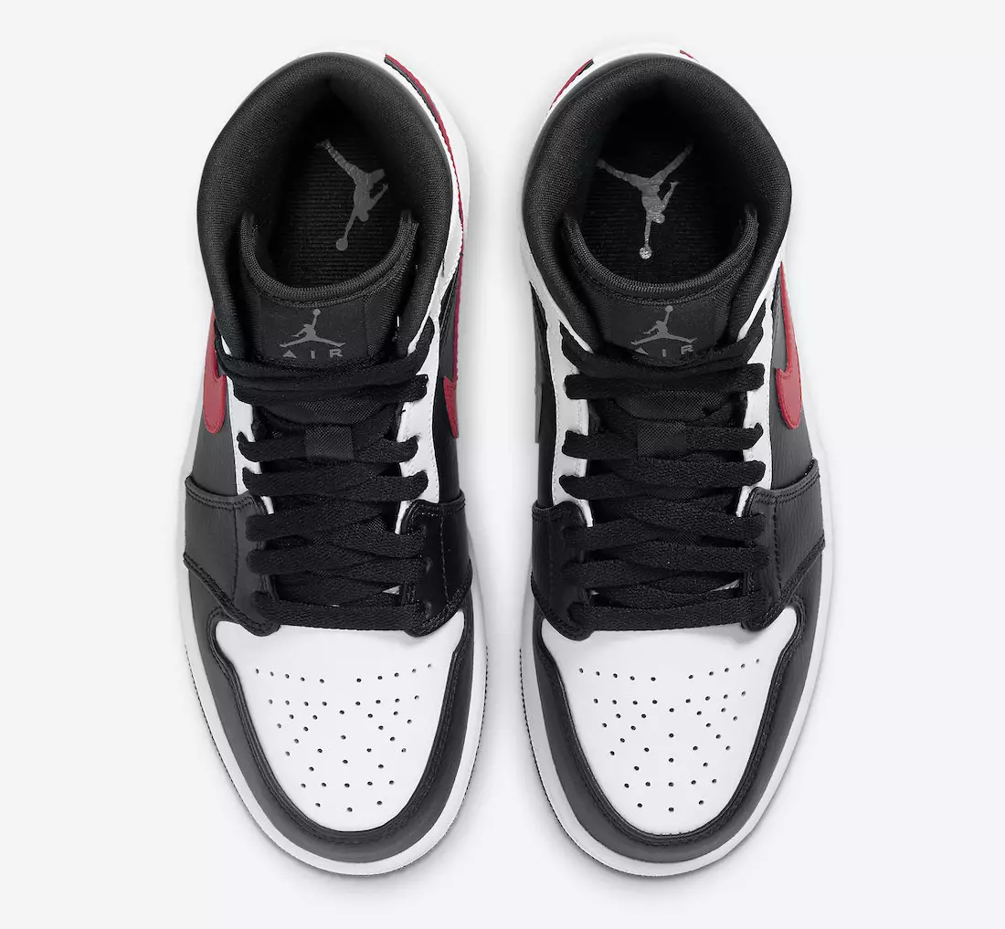 Air Jordan 1 Mid Black Chile Red White 554724-075 Tarikh Tayangan