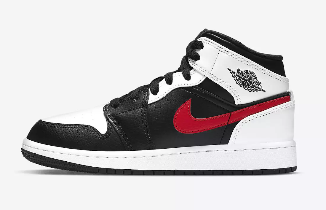 Air Jordan 1 Mid GS Black White Red 554725-075 Izlaišanas datums