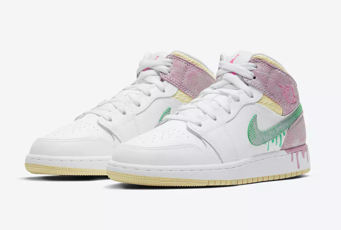 Air Jordan 1 Mid GS Paint Drip DD1666-100 Izlaišanas datums