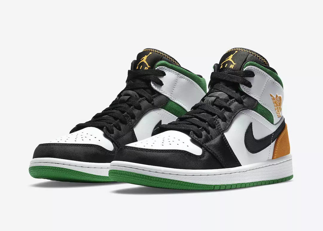 Air Jordan 1 Mid SE Beyaz Siyah Yeşil Sarı 852542-101 Çıkış Tarihi