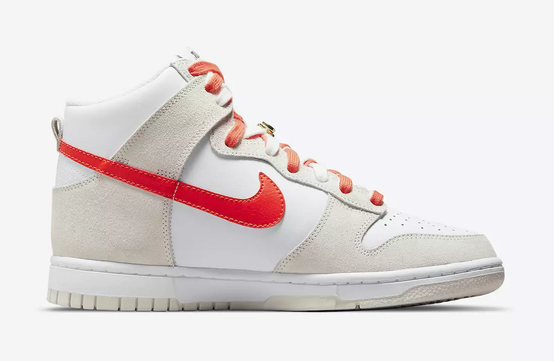 Nike Dunk High Pirmās lietošanas balta oranža DH6758-100 izlaišanas datums