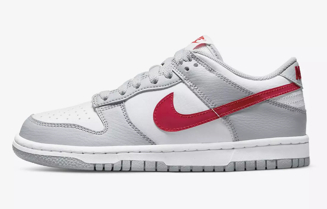 Nike Dunk Low GS valge hall punane DV7149-001 väljalaskekuupäev