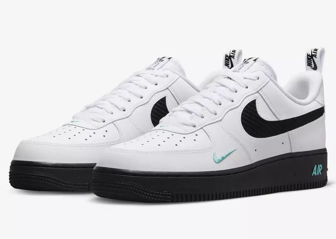 Nike Air Force 1 נידעריק ווייסע שווארצע טיל DR0155-100 מעלדונג טאָג