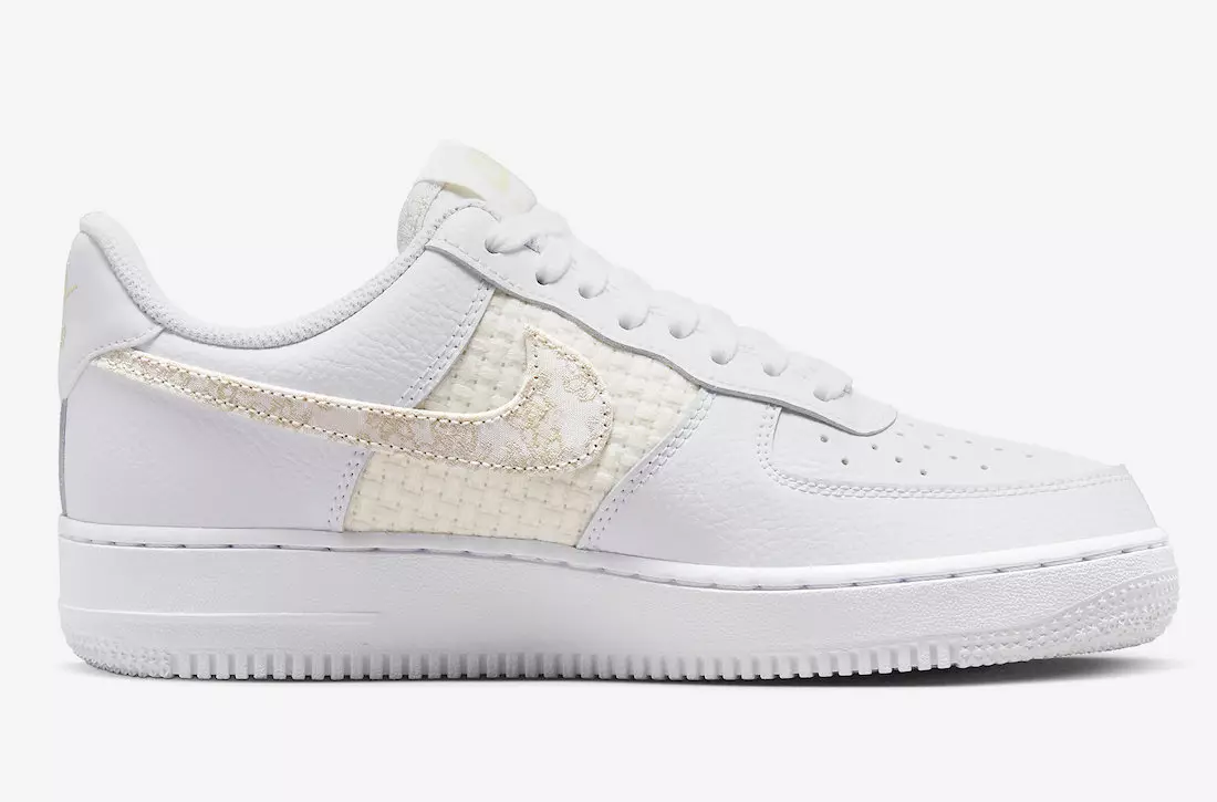 Nike Air Force 1 נידעריק פלאָווער סוואָאָש DO9458-100 מעלדונג טאָג