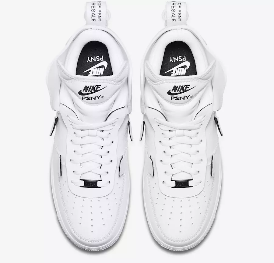 PSNY Nike Air Force 1 Đen Trắng Cao AO9292-101 Ngày phát hành-4