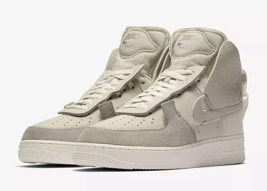 PSNY x Nike Air Force 1 High Wolf Grey Sail White AO9292-001 Data tal-Ħruġ