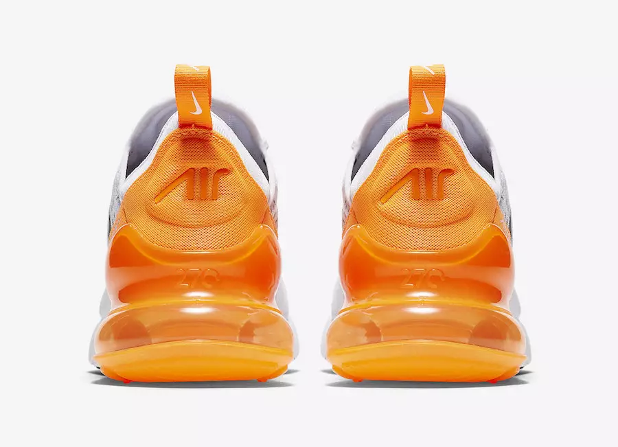Nike Air Max 270 nolaižams ar pilnībā oranžiem papēžiem