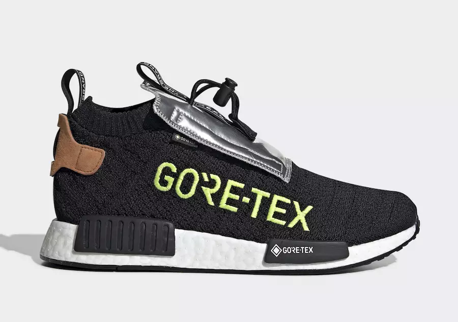 adidas NMD TS1 mit sonnengelbem Gore-Tex-Branding und silberner Spitzenabdeckung