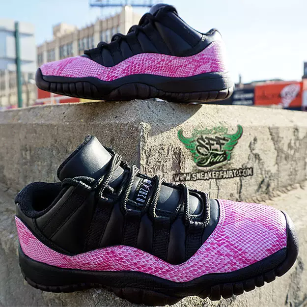 Air Jordan 11 Custom Snakeskin Pink Low