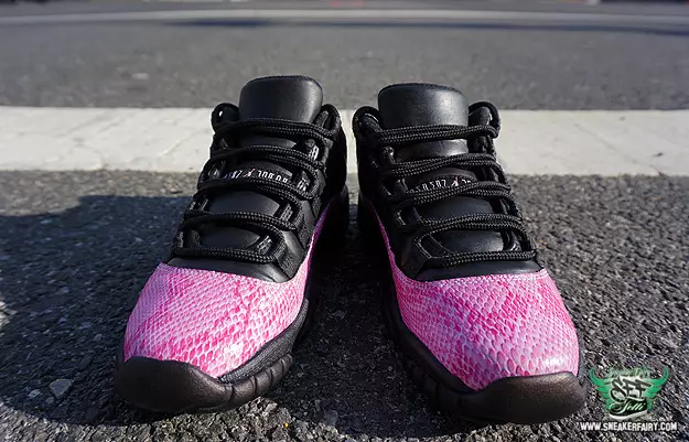 Air Jordan 11 Låg rosa ormskinn Custom