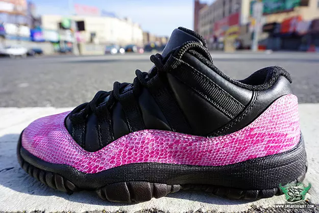 Air Jordan 11 Låg rosa ormskinn Custom