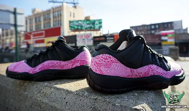 Air Jordan 11 Custom Snakeskin Pink Low