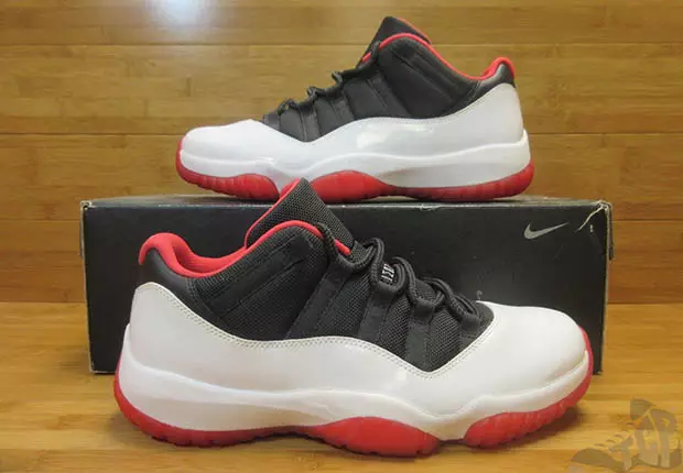 Air Jordan 11 Low Black White Red 2012 Sample