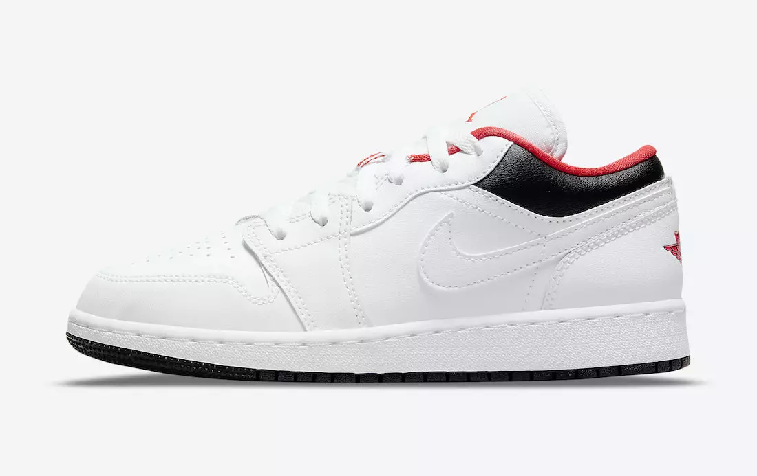 Air Jordan 1 Low GS Ақ Қара Қызыл 553560-160 Шығарылған күні