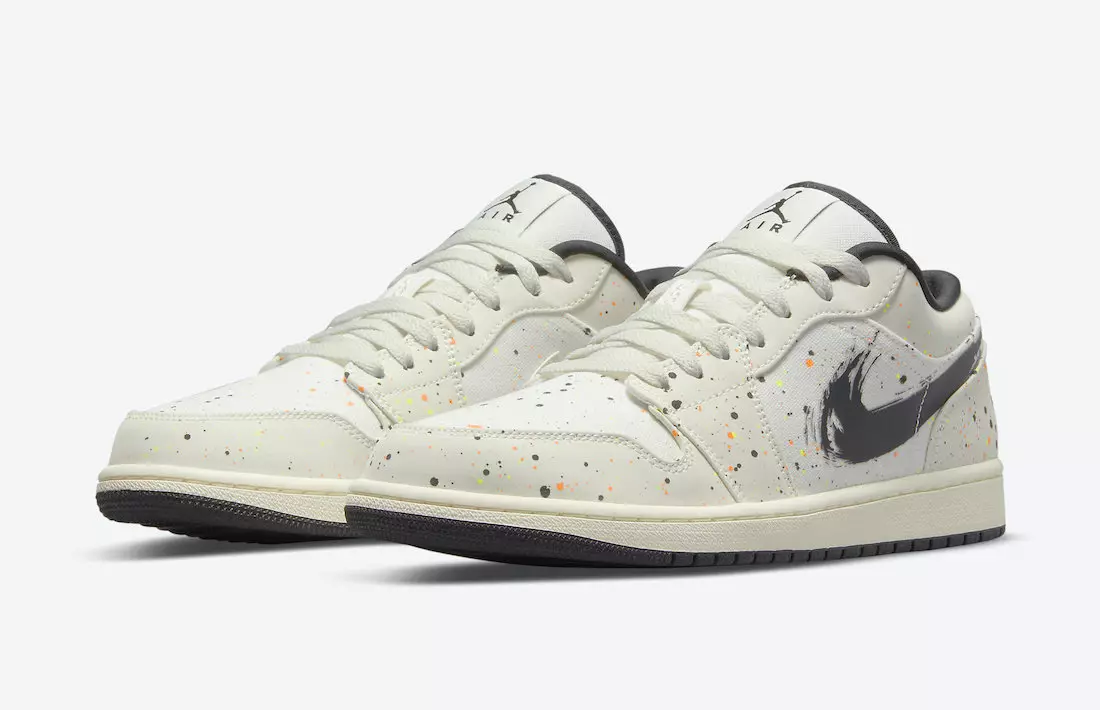 Air Jordan 1 Low Covered in Paint Splatter With Brushstroke Swoosh