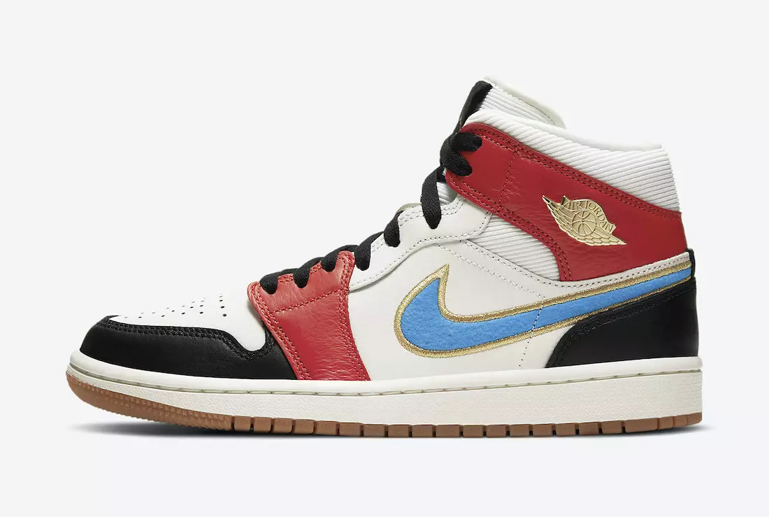 Air Jordan 1 Mid kemur með málmgull vélbúnaði