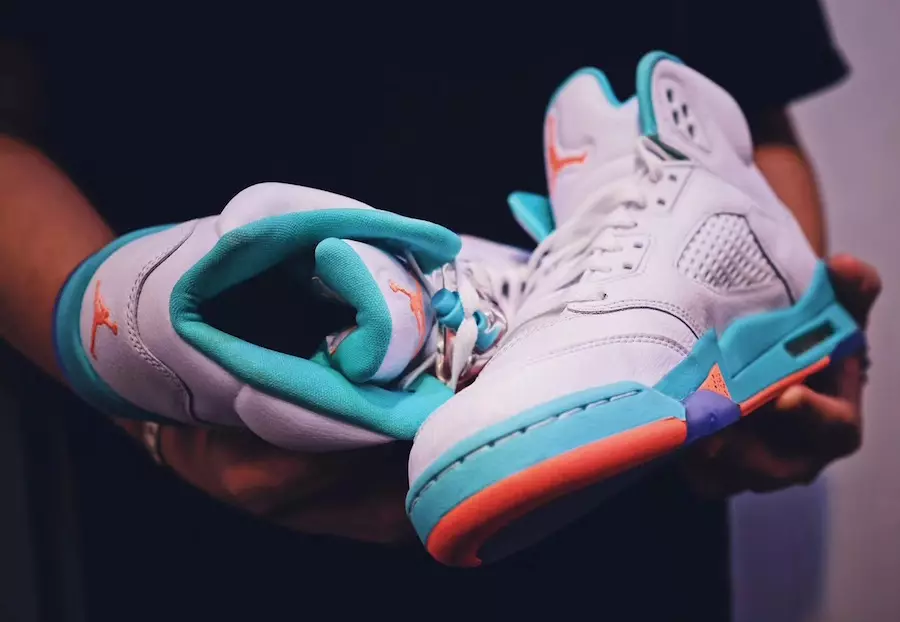 Air Jordan 5 Solas Miami Aqua Dáta Eisiúna