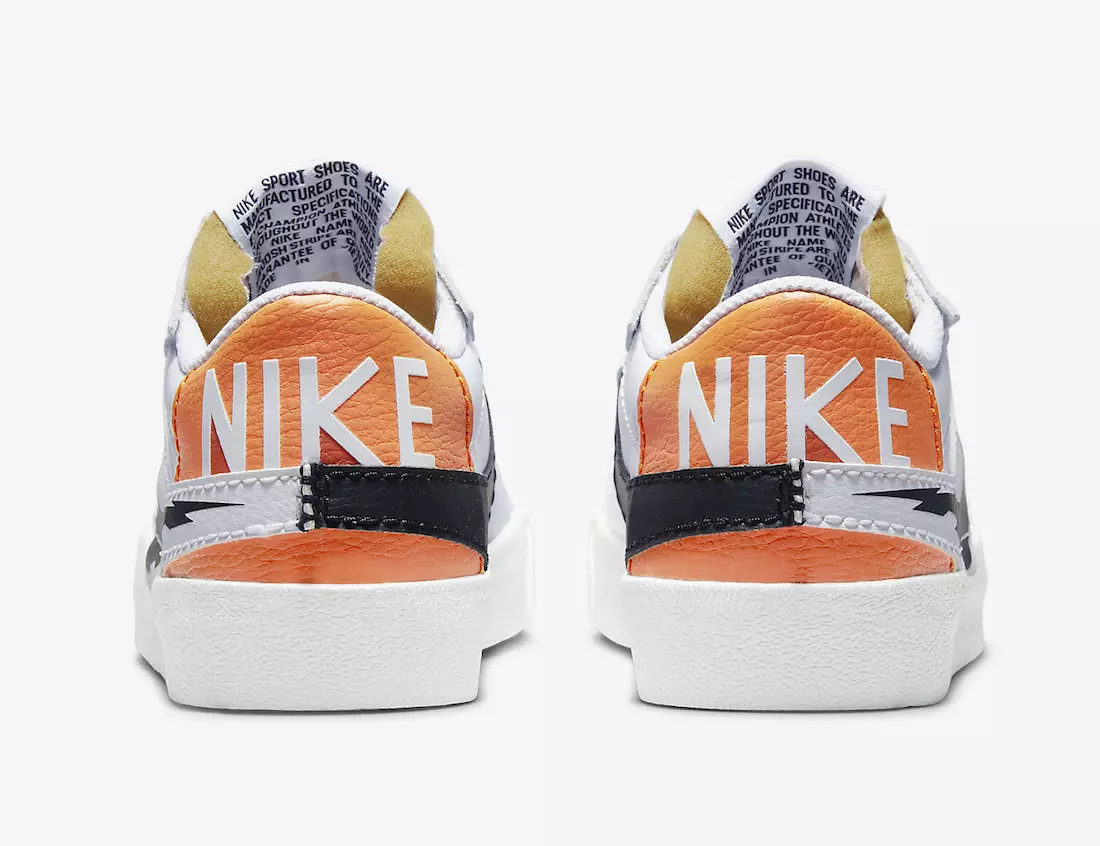 Nike Blazer Low Jumbo Glitch Swoosh Biały Czarny Magma Pomarańczowy DV6484-100 Data premiery