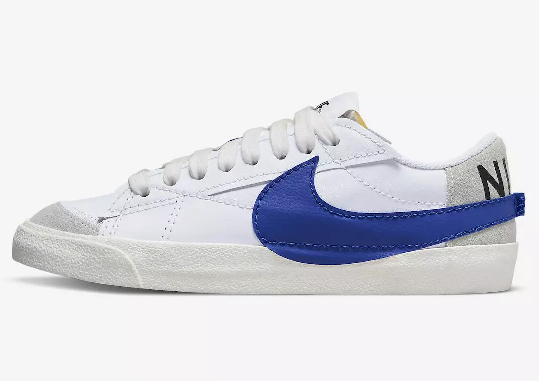 Nike Blazer Low Met Blauwe Jumbo Swooshes