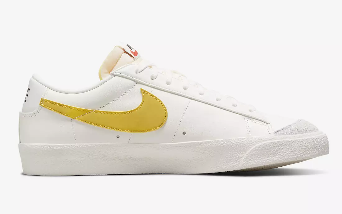 Nike Blazer baixo branco amarelo roxo DA6364-106 Data de lançamento