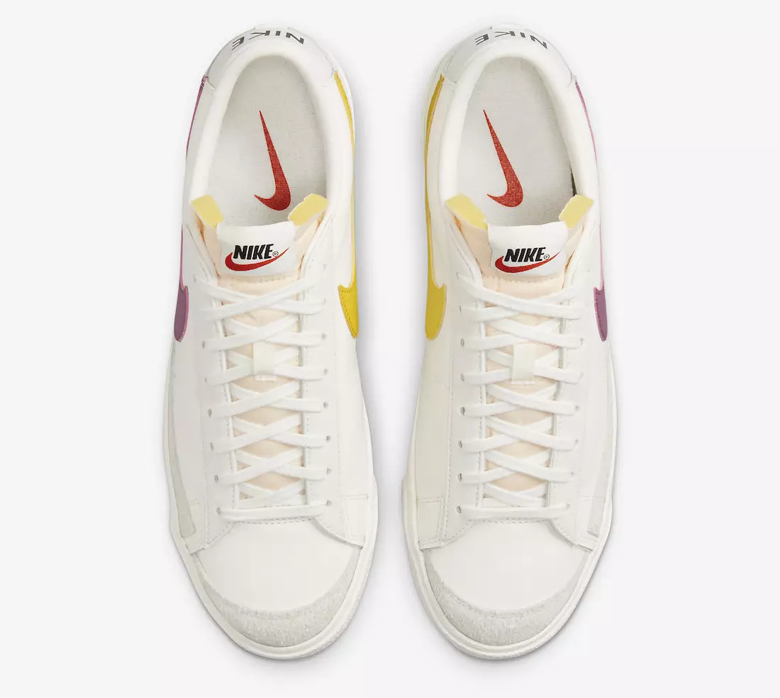 Nike Blazer Low White Yellow Purple DA6364-106 Útgáfudagur