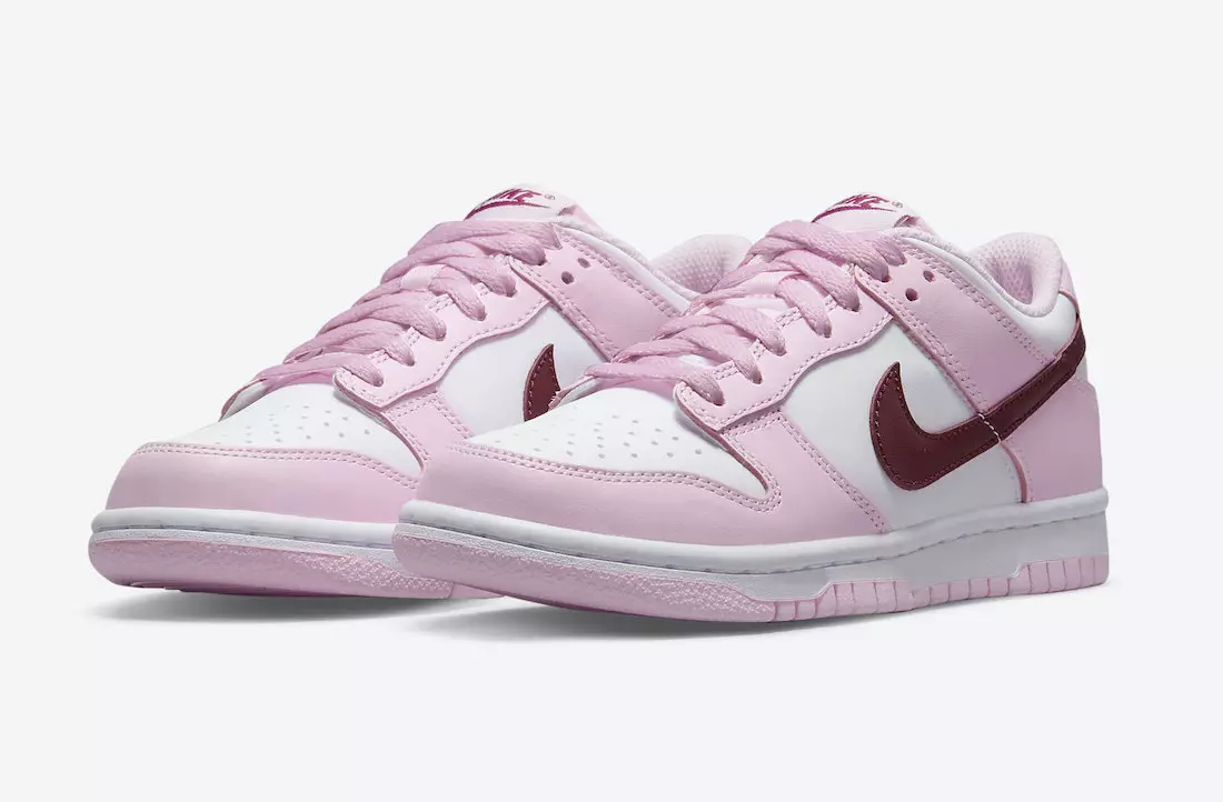 Nike Dunk Low GS Hvit Rosa Rød CW1590-601 Utgivelsesdato